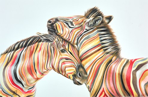 Perfect Pair study by Hayley Goodhead - Original Drawing on Mounted Paper